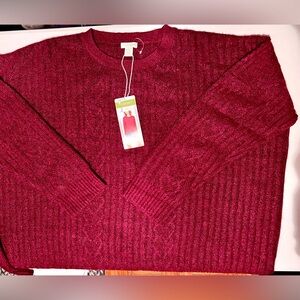 NWT Cable Knit Sweater - Legendary Outfitters - deep red Women’s XXL